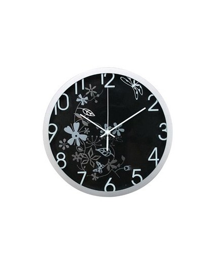 OROLOGIO DA PARETE Ø 30,5CM FLOWERS NERO METHODO