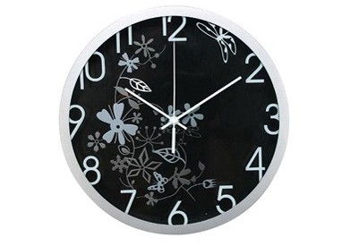 OROLOGIO DA PARETE Ø 30,5CM FLOWERS NERO METHODO