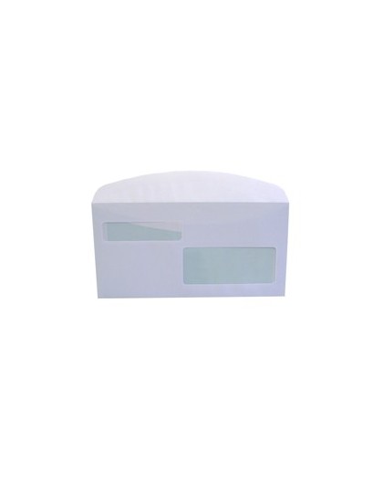500 BUSTE BIANCHE 115x227MM 90GR GOMMATE DOPPIA FINESTRA BLASETTI
