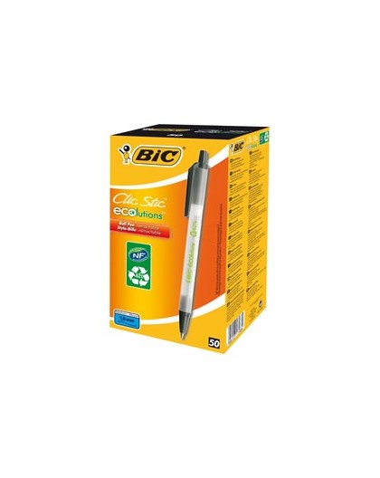 SCATOLA 50 PENNE A SFERA SCATTO ECOlutions NERO 1.0MM BIC