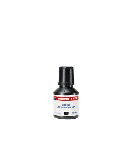 RICARICA INCHIOSTRO PERMANENTE 30ML T25 NERO EDDING