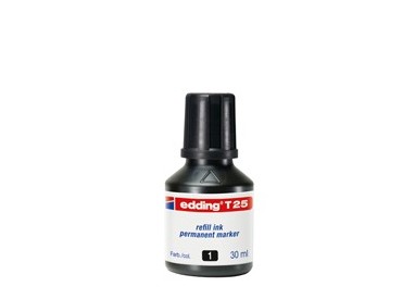 RICARICA INCHIOSTRO PERMANENTE 30ML T25 NERO EDDING