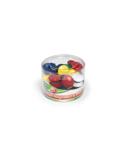 BARATTOLO 40 MAGNETI TONDI Ø 20MM COLORI ASS. ART.2140