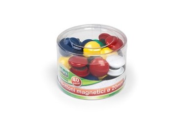 BARATTOLO 40 MAGNETI TONDI Ø 20MM COLORI ASS. ART.2140