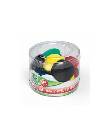 BARATTOLO 20 MAGNETI TONDI Ø 30MM COLORI ASS. ART.2141