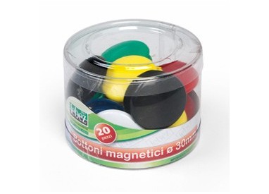 BARATTOLO 20 MAGNETI TONDI Ø 30MM COLORI ASS. ART.2141