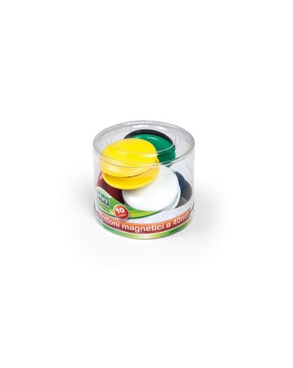 BARATTOLO 10 MAGNETI TONDI Ø 40MM COLORI ASS. ART.2142