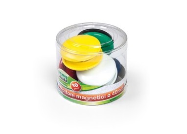 BARATTOLO 10 MAGNETI TONDI Ø 40MM COLORI ASS. ART.2142