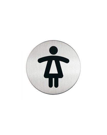 PITTOGRAMMA Ø 8,3cm 'TOILETTE DONNA' IN ACCIAIO