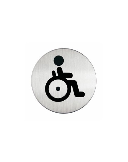 PITTOGRAMMA Ø 8,3cm 'TOILETTE DISABILI' IN ACCIAIO
