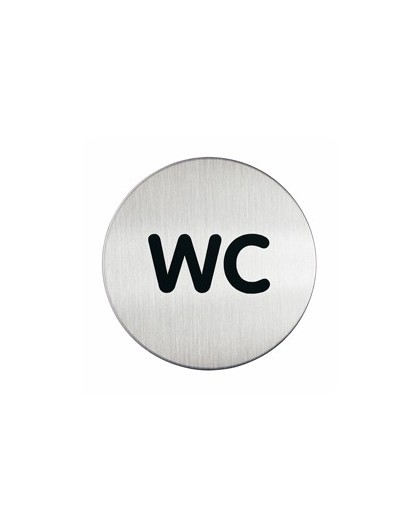PITTOGRAMMA Ø 8,3cm 'WC' IN ACCIAIO