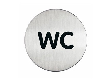 PITTOGRAMMA Ø 8,3cm 'WC' IN ACCIAIO
