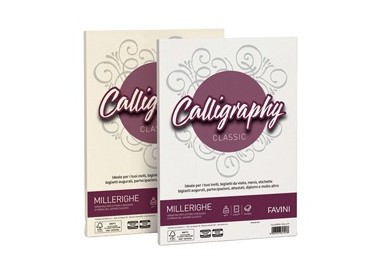 Carta CALLIGRAPHY MILLERIGHE 100gr A4 50fg bianco 01 FAVINI