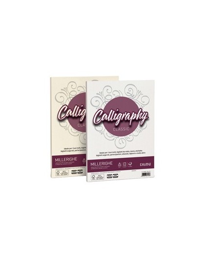 Carta CALLIGRAPHY MILLERIGHE 200gr A4 50fg avorio 02 FAVINI