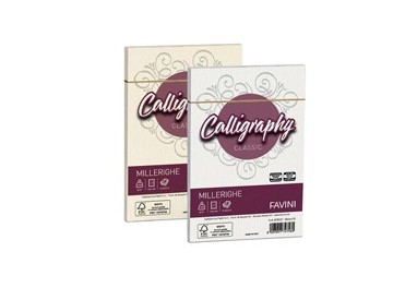 25 BUSTE CALLIGRAPHY MILLERIGHE 120X180MM 100GR 01 BIANCO
