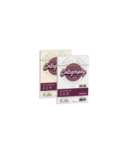 25 BUSTE CALLIGRAPHY MILLERIGHE 120X180MM 100GR 02 AVORIO