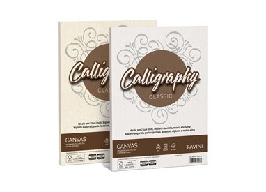Carta CALLIGRAPHY CANVAS 100gr A4 50fg bianco 01 FAVINI