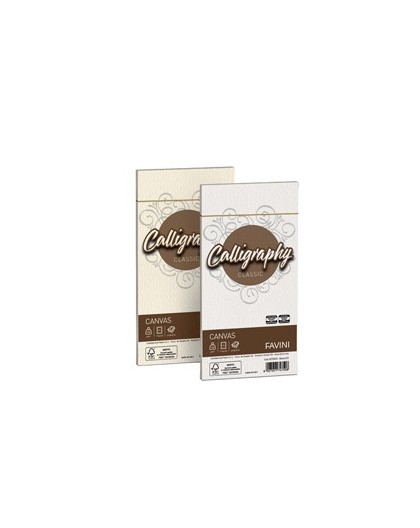 25 BUSTE CALLIGRAPHY CANVAS 110X220MM 100GR 02 AVORIO