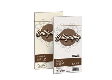 25 BUSTE CALLIGRAPHY CANVAS 110X220MM 100GR 02 AVORIO
