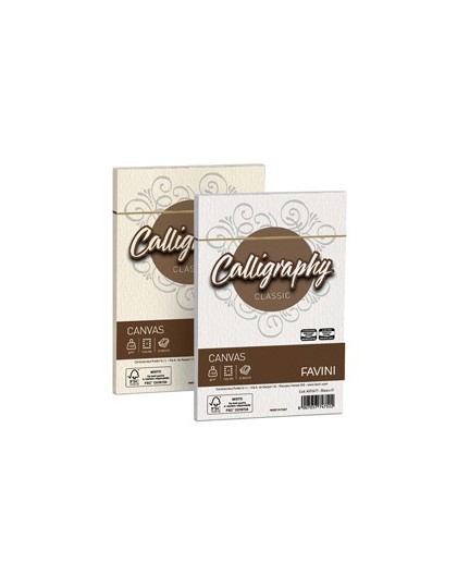 25 BUSTE CALLIGRAPHY CANVAS 120X180MM 100GR 01 BIANCO
