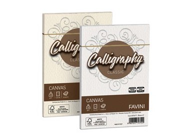 25 BUSTE CALLIGRAPHY CANVAS 120X180MM 100GR 01 BIANCO