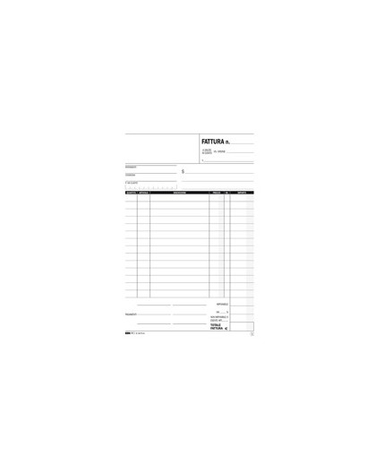 BLOCCO FATTURA 1 ALIQUOTA 23X14,8CM 33fg 3 copie AUTORIC. E5273CT
