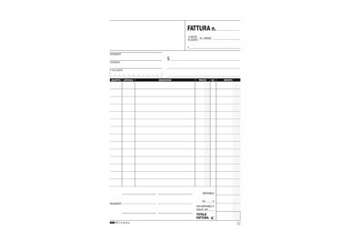 BLOCCO FATTURA 1 ALIQUOTA 23X14,8CM 33fg 3 copie AUTORIC. E5273CT