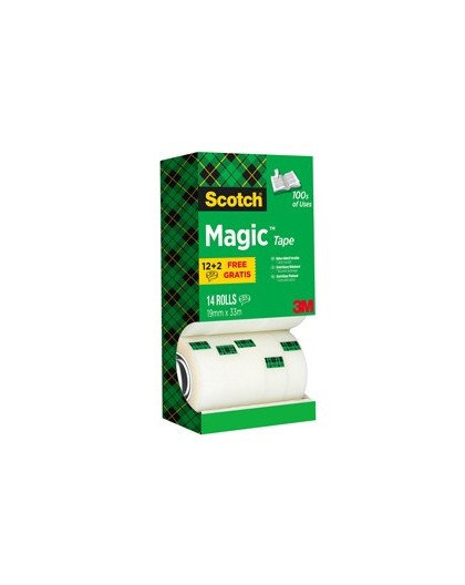 MULTI-PACK 12+2 ROTOLI SFUSI DI NASTRO Scotch® Magic™ 810 PERM. 19MMX33MT