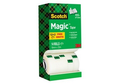 MULTI-PACK 12+2 ROTOLI SFUSI DI NASTRO Scotch® Magic™ 810 PERM. 19MMX33MT