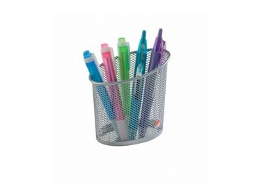 Portapenne MESH in rete metallica argento ALBA