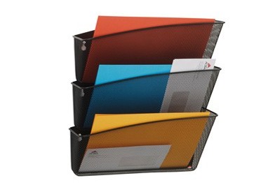 Portadocumenti da parete set da 3 vaschette MESH in rete metallica nero ALBA
