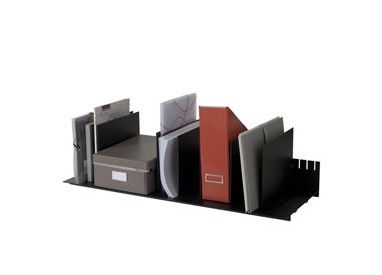 PORTARIVISTE A 10 SEPARATORI MOBILI NERO 80,2X27,5X21CM PAPERFLOW