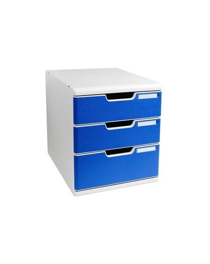 CASSETTIERA MODULO A4 3 CASSETTI GRIGIO/BLU EXACOMPTA