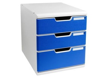 CASSETTIERA MODULO A4 3 CASSETTI GRIGIO/BLU EXACOMPTA