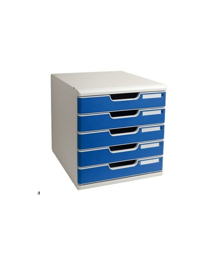 CASSETTIERA MODULO A4 5 CASSETTI GRIGIO/BLU EXACOMPTA