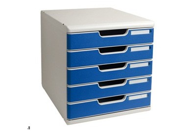 CASSETTIERA MODULO A4 5 CASSETTI GRIGIO/BLU EXACOMPTA