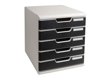 CASSETTIERA MODULO A4 5 CASSETTI GRIGIO/NERO EXACOMPTA