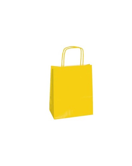 25 SHOPPERS CARTA KRAFT 26x11x34,5cm TWISTED giallo