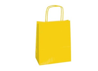 25 SHOPPERS CARTA KRAFT 26x11x34,5cm TWISTED giallo