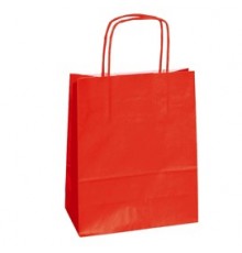 25 SHOPPERS CARTA KRAFT 26x11x34,5cm TWISTED rosso