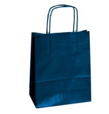 25 SHOPPERS CARTA KRAFT 26x11x34,5cm TWISTED blu