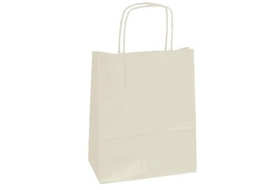 25 SHOPPERS CARTA KRAFT 36x12x41cm TWISTED avorio
