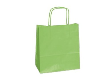 25 SHOPPERS CARTA KRAFT 36x12x41cm TWISTED verde mela