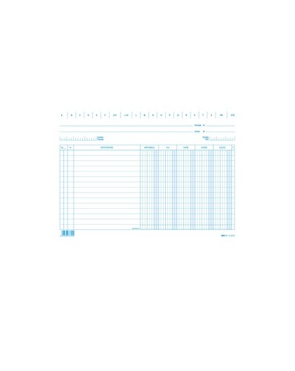 100 SCHEDE DARE/AVERE/SALDO/IVA 17X24CM ORIZZ. E3379