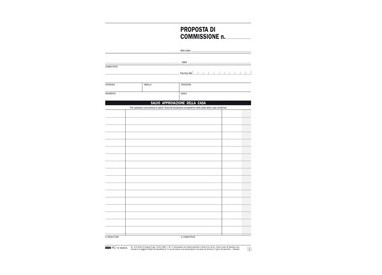 BLOCCO COPIA COMMISSIONE 23X15cm 50fg 2 copie aurotic. E5229A EDIPRO