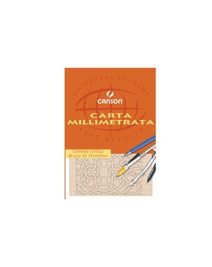 BLOCCO CARTA OPACA MILLIMETRATA 297x420mm 10FG 80GR CANSON