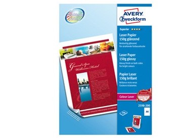 CARTA LASER A4 200fg 150gr PHOTO PATINATO EX.LUCIDO FRONTE/RETRO FSC AVERY