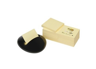 DISPENSER STONE NERO+12 RICARICHE 100fg Post-it® Z-Notes 76x76mm Giallo Canary™