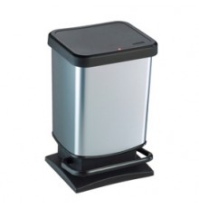 PATTUMIERA PASO 20LT A PEDALE IN PPL METALLIZZATO ROTHO