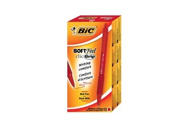 SCATOLA 12 PENNE SFERA SCATTO SOFTFEEL CLIC 1.0mm ROSSO